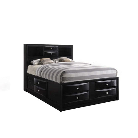 Acme - Ireland EK Bed W/Storage 21606EK Black Finish