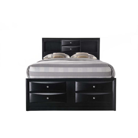 Acme - Ireland EK Bed W/Storage 21606EK Black Finish