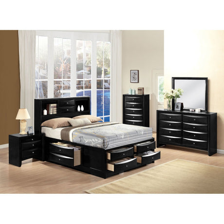 Acme - Ireland EK Bed W/Storage 21606EK Black Finish