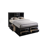 Acme - Ireland Queen Bed W/Storage 21610Q Black Finish
