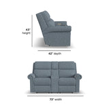 Bernard Power Fabric Reclining Loveseat With Console, Power Headrest, & Lumbar | Flexsteel