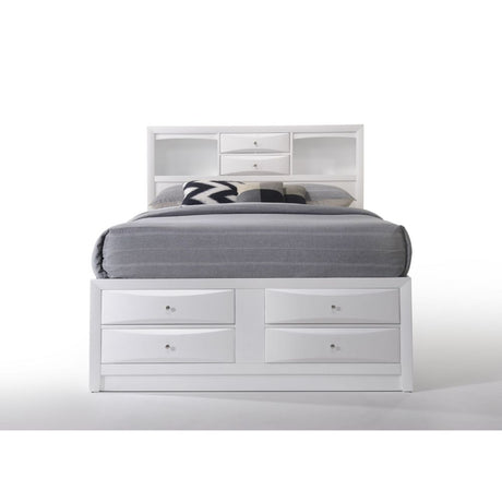 Acme - Ireland Queen Bed W/Storage 21700Q White Finish