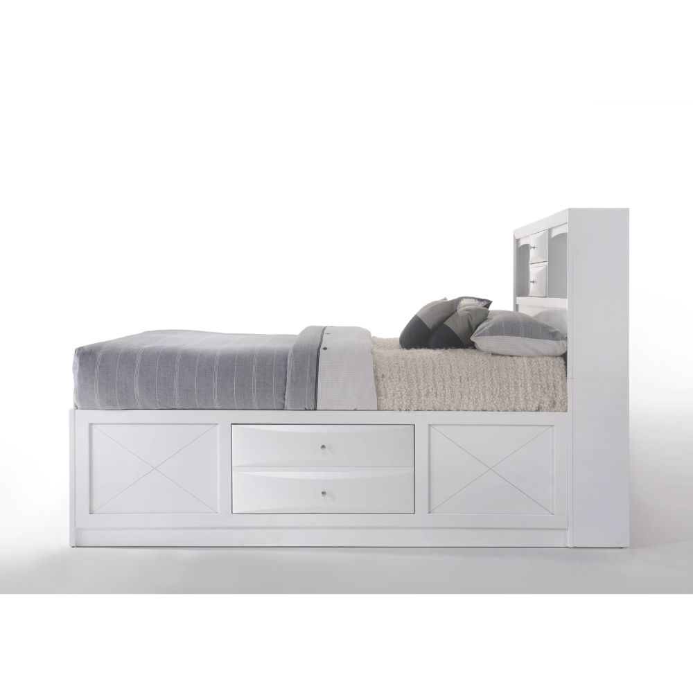 Acme - Ireland Queen Bed W/Storage 21700Q White Finish