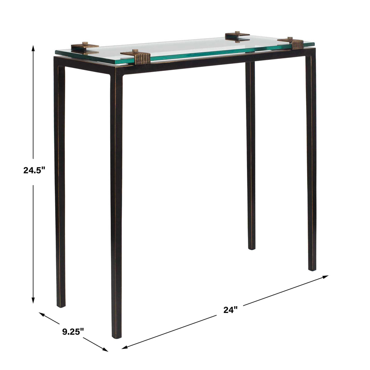 Averona Glass Top Accent Table - Bronze by Uttermost - View 7
