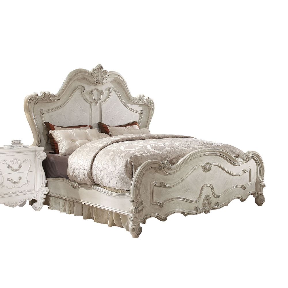 Acme - Versailles CK Bed 21754CK Bone White Finish