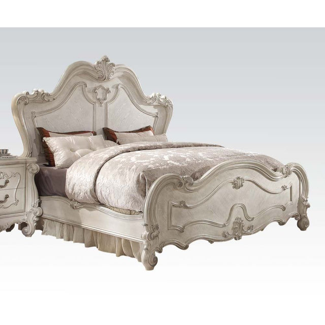 Acme - Versailles EK Bed 21757EK Bone White Finish