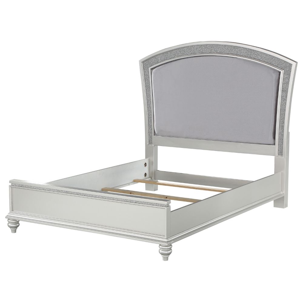 Acme - Maverick CK Bed 21794CK Fabric & Platinum Finish