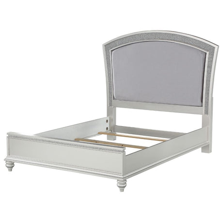 Acme - Maverick EK Bed 21797EK Fabric & Platinum Finish