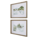 Serene Lake Framed Prints (Set of 2) - Light Brown by Uttermost - View 4