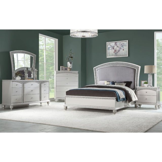 Acme - Maverick Queen Bed 21800Q Fabric & Platinum Finish