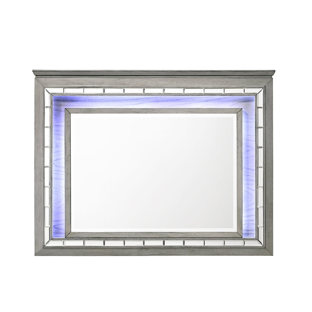 Antares Mirror W/Led 21824 Light Gray Oak Finish | Acme - 21824 - Home Elegance USA - 2