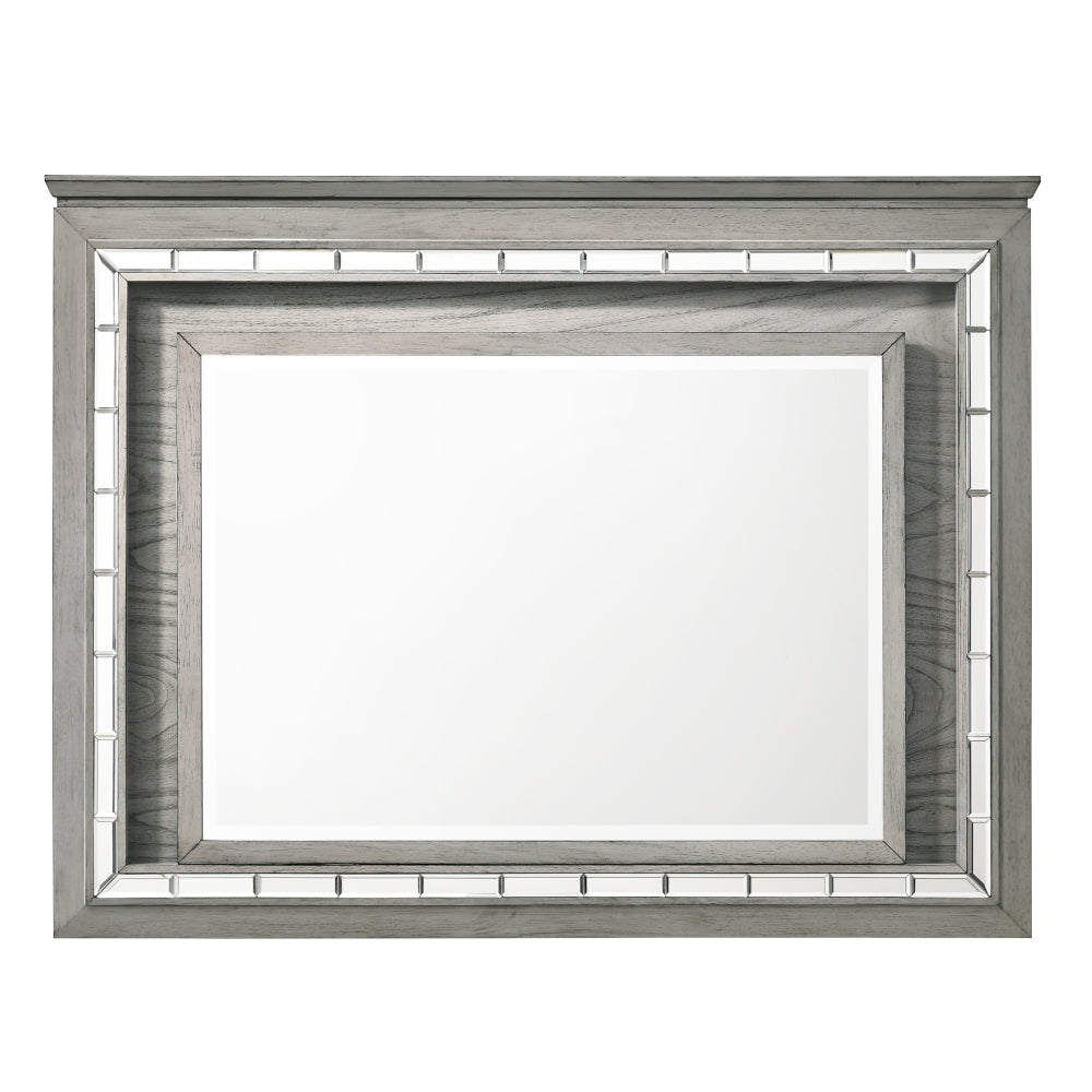 Acme - Antares Mirror W/Led 21824 Light Gray Oak Finish