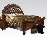 Acme - Vendome EK Bed 21997EK Cherry Synthetic Leather & Cherry Finish