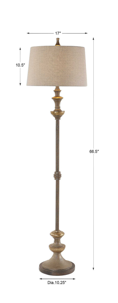 Vetralla Floor Lamp Silver Bronze - Bronze / Beige by Uttermost - View 5