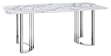 131 Silver Marble 8 Piece Dining Room Set W - 1Ext In Silver - 131Diningtabless - 8Set | ESF - 131DININGTABLESS - 8SET - Home Elegance USA - 14