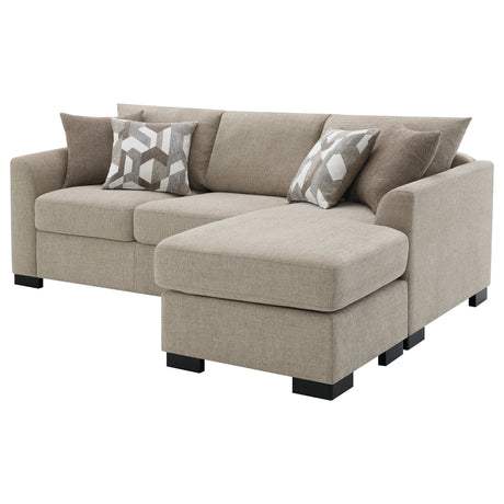 Pacheco Camel Upholstered Sleeper Sectional Chaise Sofa - sold by Home Elegance USA