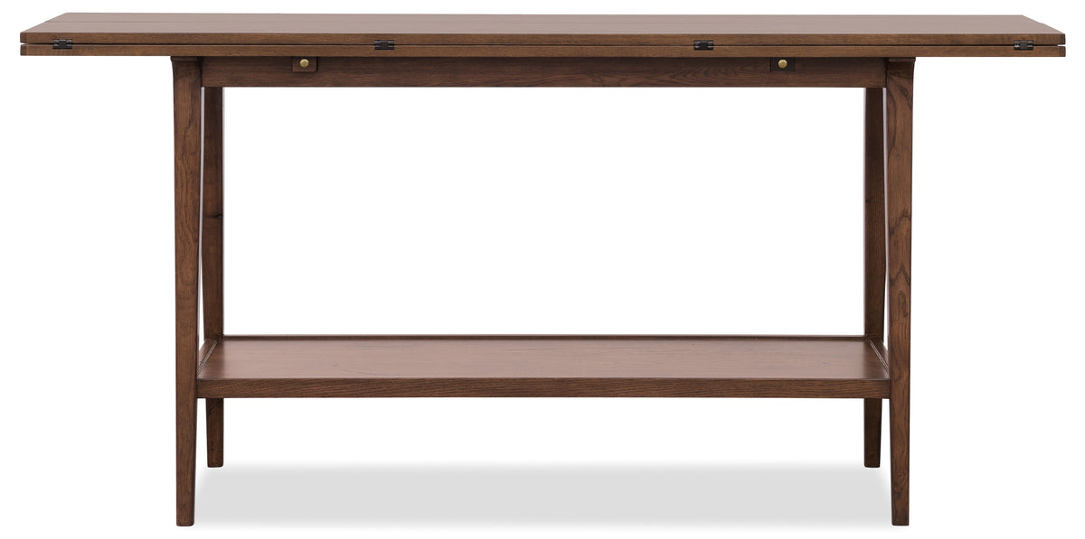 Cashiers Flip-Top Console Table Chestnut - Dark Brown by Hooker Furniture - View 3