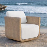 Santorini Outdoor Swivel Lounge Chair - Light Brown / White by Uttermost - View 2