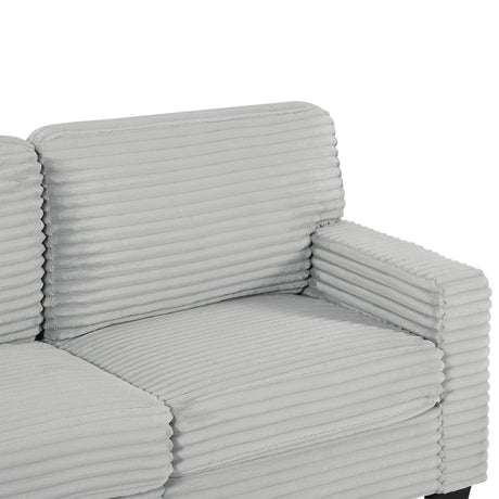 Modern U-shaped Sectional Sofa with Movable Ottoman and Side Storage Pockets, Grey Corduroy, 125.2' - sold by Home Elegance USA