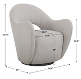 Wander Fabric Swivel Chair - Gray by Uttermost - View 10