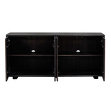 Stevenson Chiseled 4 Door Cabinet Black / Brown / Woodtone - Dark Brown by Uttermost - View 6