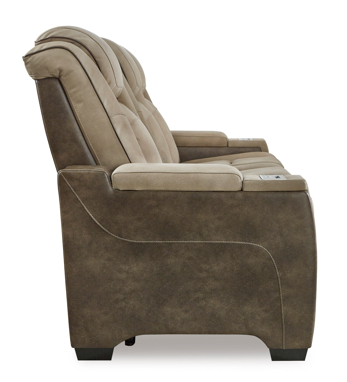 Next-Gen Power Reclining Sofa with Adjustable Headrests in Sand Faux Leather by Ashley