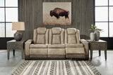 Next-Gen Power Reclining Sofa in Sand Faux Leather by Ashley - Home Elegance USA