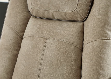 Next-Gen Power Reclining Sofa w/ Adj. Headrests in Sand Faux Leather | Ashley - Home Elegance USA