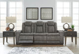 Next-Gen Power Reclining Sofa with Adjustable Headrests in Gray Faux Leather by Ashley