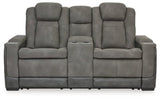 Ashley Slate Next - Gen DuraPella PWR REC Loveseat/CON/ADJ HDRST - Faux Leather - 2200418 - Home Elegance USA - 1