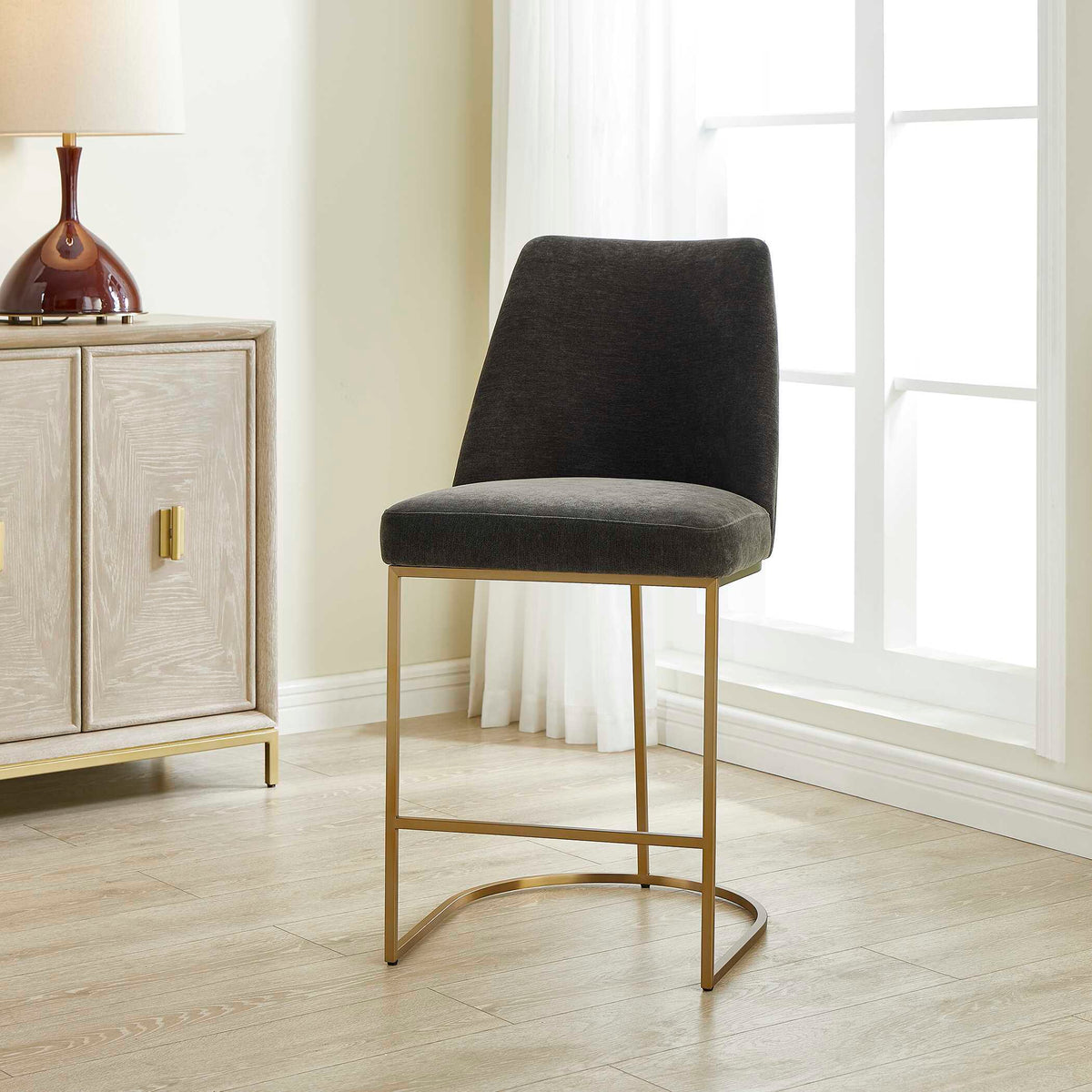 Hanni Counter Stool Charcoal - Dark Gray by Uttermost - View 2