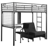 Twin Workstation Loft Bed - Jenner Twin Futon Workstation Loft Bed Black