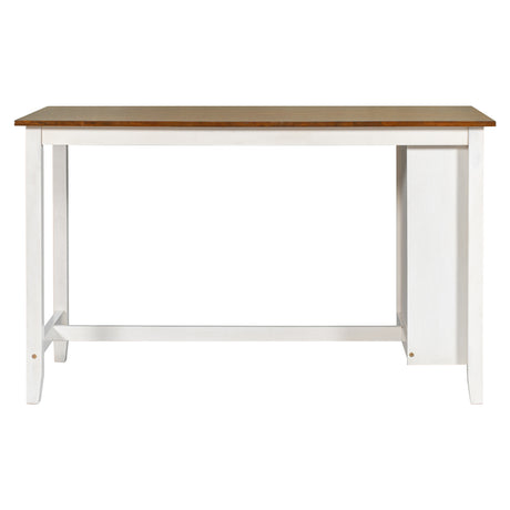 TOPMAX 5 Pieces Counter Height Rustic Farmhouse Dining Room Wooden Bar Table Set with 4 Chairs, White - sold by Home Elegance USA