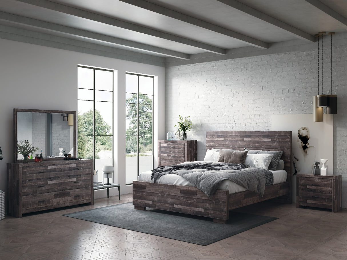 Acme - Juniper Queen Bed 22160Q Dark Oak Finish