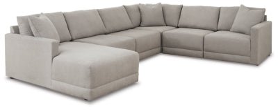 Ashley Shadow Katany 22201S6 6 - Piece Sectional with Chaise - Chenille | Home Elegance USA