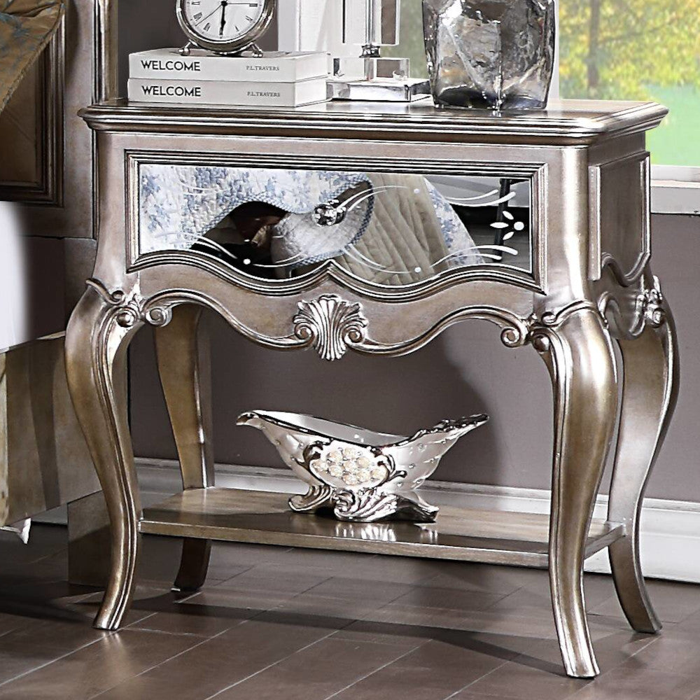 Acme - Esteban Nightstand 22207 Antique Champagne Finish