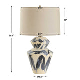 Oranda Abstract Geometric Table Lamp - Blue / White by Uttermost - View 7