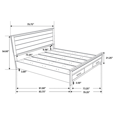 Eastern King Storage Bed - Woodmont Eastern King Storage Bed Rustic Golden Brown