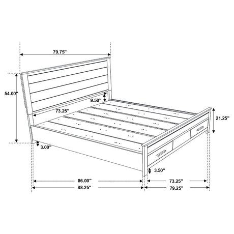 California King Storage Bed - Woodmont California King Storage Bed Rustic Golden Brown