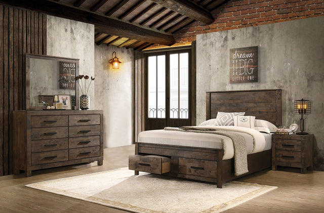 Queen Bed 4 Pc Set - Woodmont 4-piece Queen Bedroom Set Rustic Golden Brown