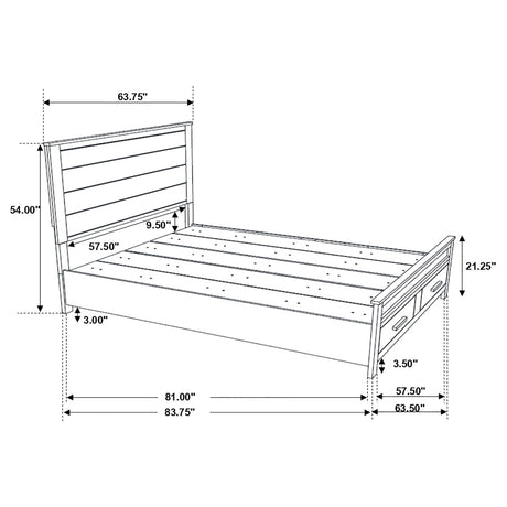 Queen Storage Bed - Woodmont Wood Queen Storage Panel Bed Rustic Golden Brown