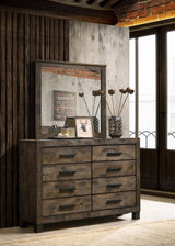 Dresser With Mirror - Woodmont 8-drawer Dresser with Mirror Rustic Golden Brown