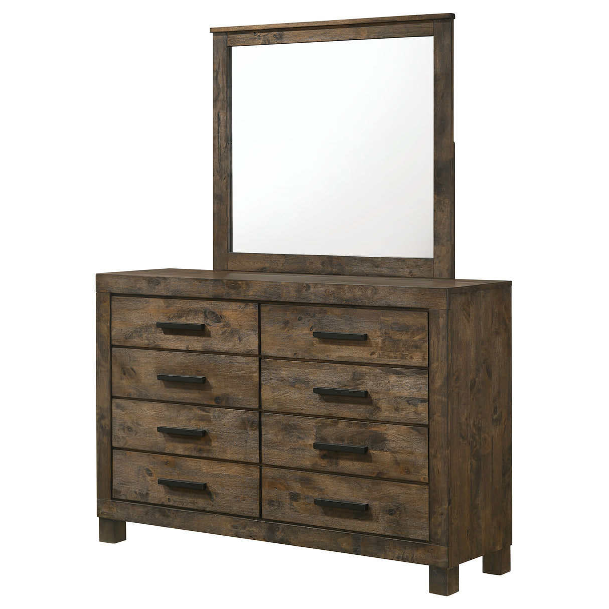 Dresser With Mirror - Woodmont 8-drawer Dresser with Mirror Rustic Golden Brown