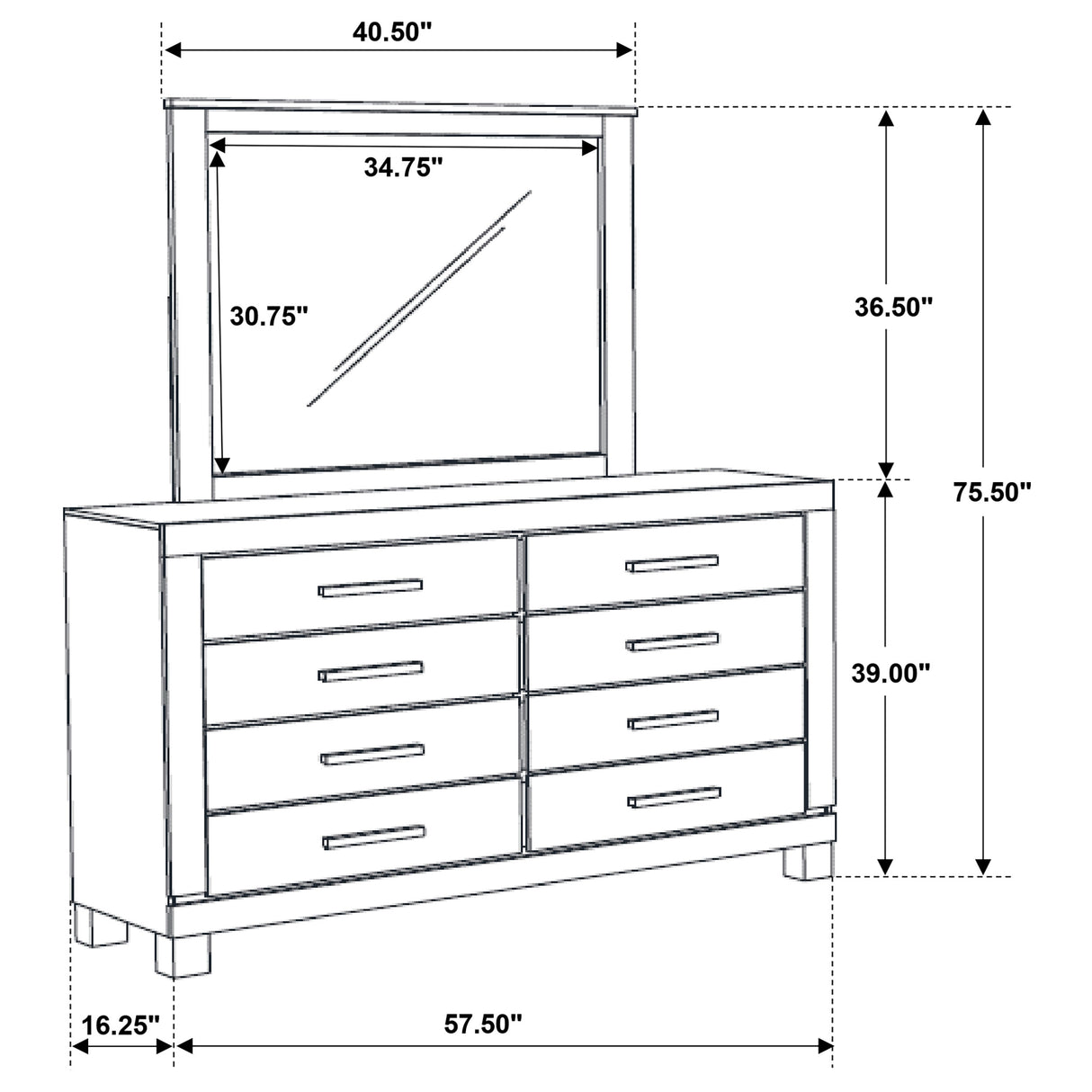 Dresser With Mirror - Woodmont 8-drawer Dresser with Mirror Rustic Golden Brown