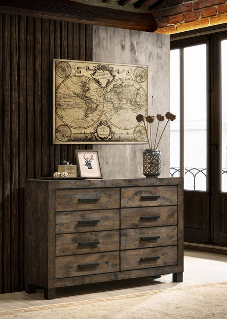 Dresser - Woodmont 8-drawer Dresser Rustic Golden Brown