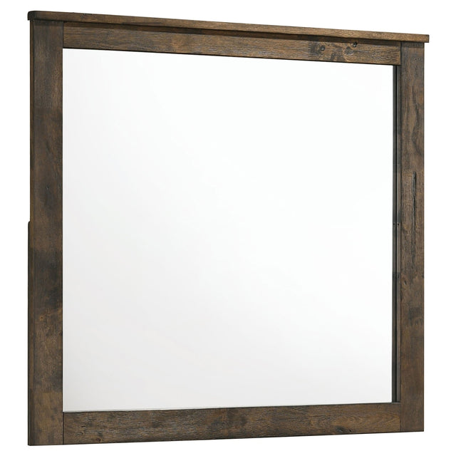 Dresser Mirror - Woodmont Rectangle Dresser Mirror Rustic Golden Brown