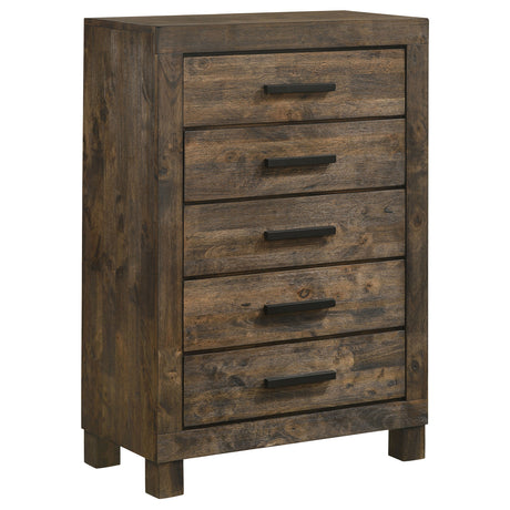 Chest - Woodmont 5-drawer Chest Rustic Golden Brown