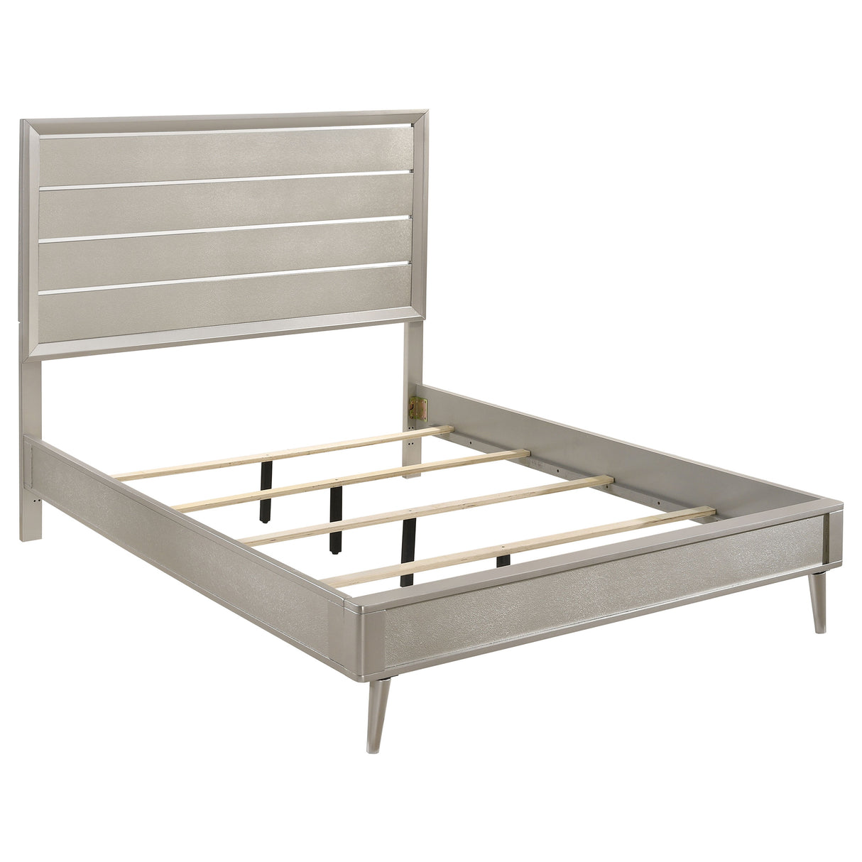 Eastern King Bed - Ramon Wood Eastern King Panel Bed Metallic Sterling