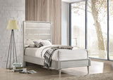 Twin Bed - Ramon Wood Twin Panel Bed Metallic Sterling