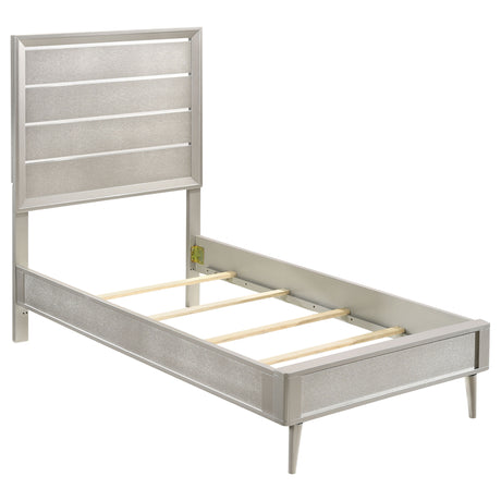 Twin Bed - Ramon Wood Twin Panel Bed Metallic Sterling